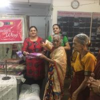Ladies wing Distribute saree at old age home - Chennai